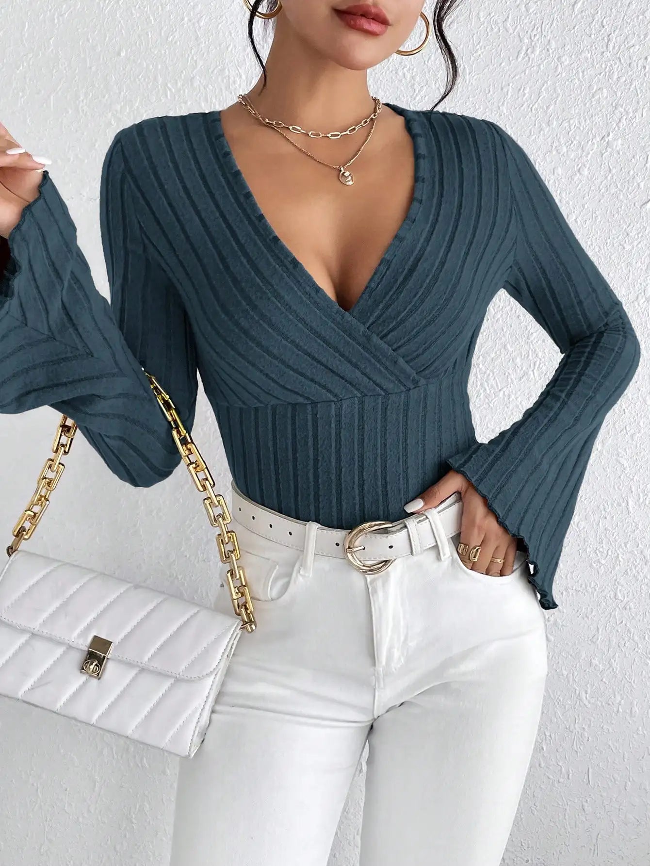 Women’s Top T-Shirt Long Sleeve Casual Stretchy