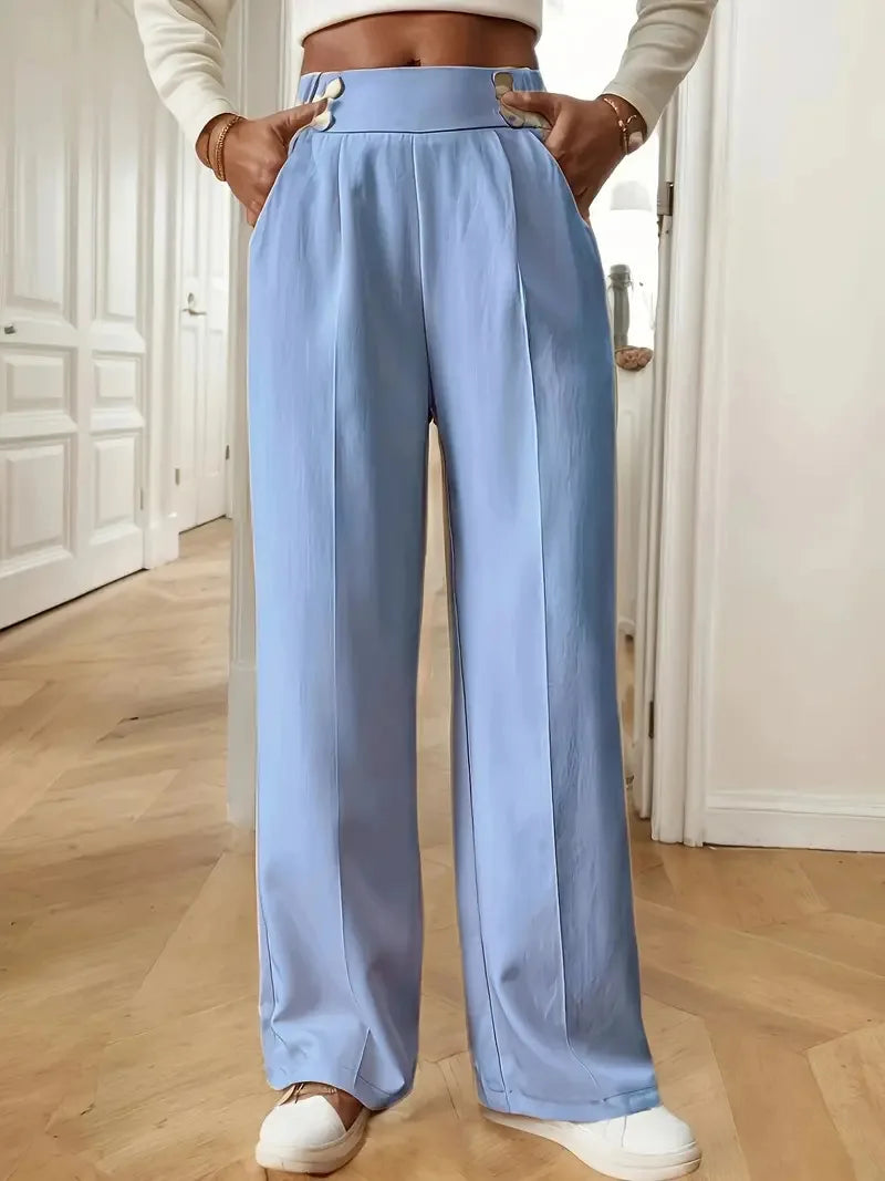 Women’s Trousers High Waist Straight Leg Relaxed Fit Casual