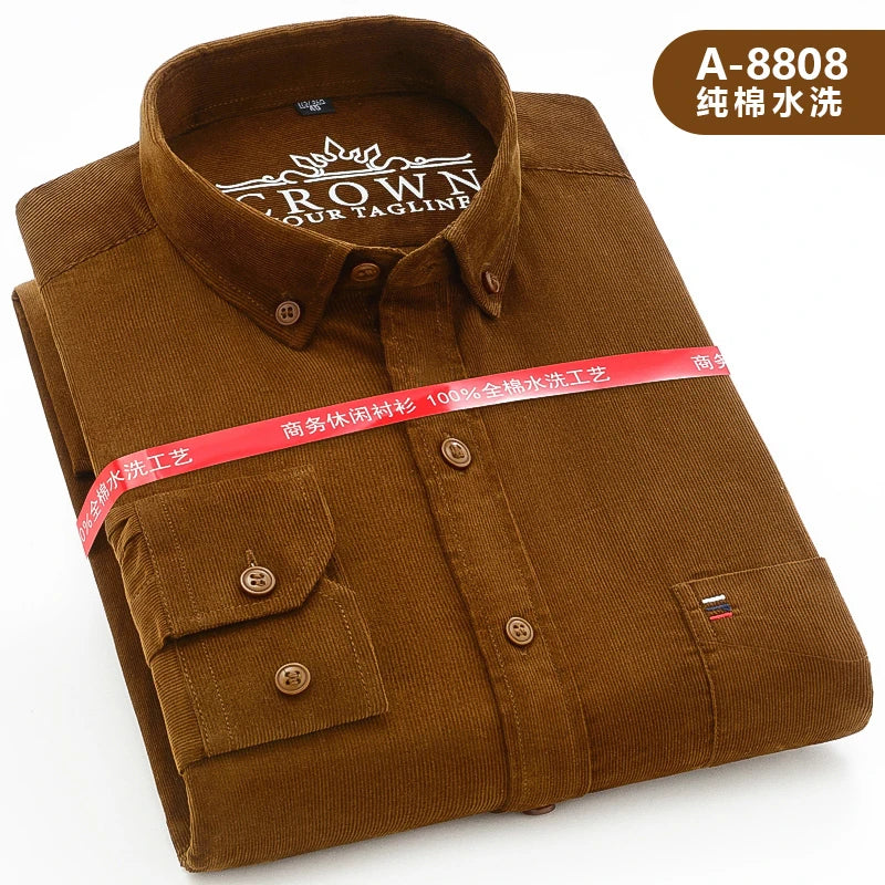 Men’s Shirt Long Sleeve Cotton Casual Regular Fit