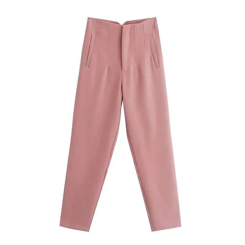 Women’s Trousers High Waist Formal Comfort Fit Stretchy