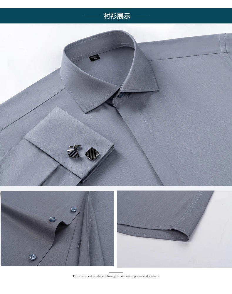 Men’s Shirt Long Sleeve Formal Slim Fit Solid Color