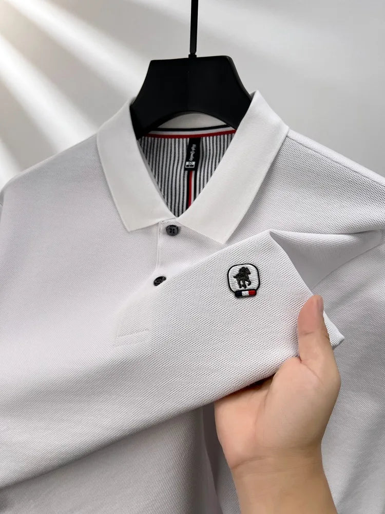 Men’s Polo Shirt Cotton Long Sleeve Business Casual Casual