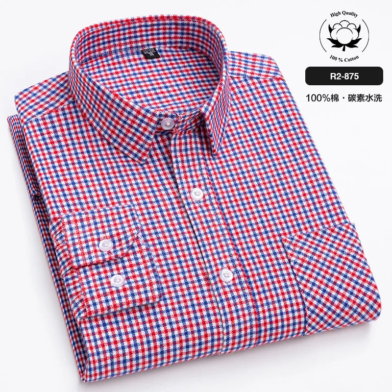 Men’s Shirt Long Sleeve Cotton Casual Regular Fit
