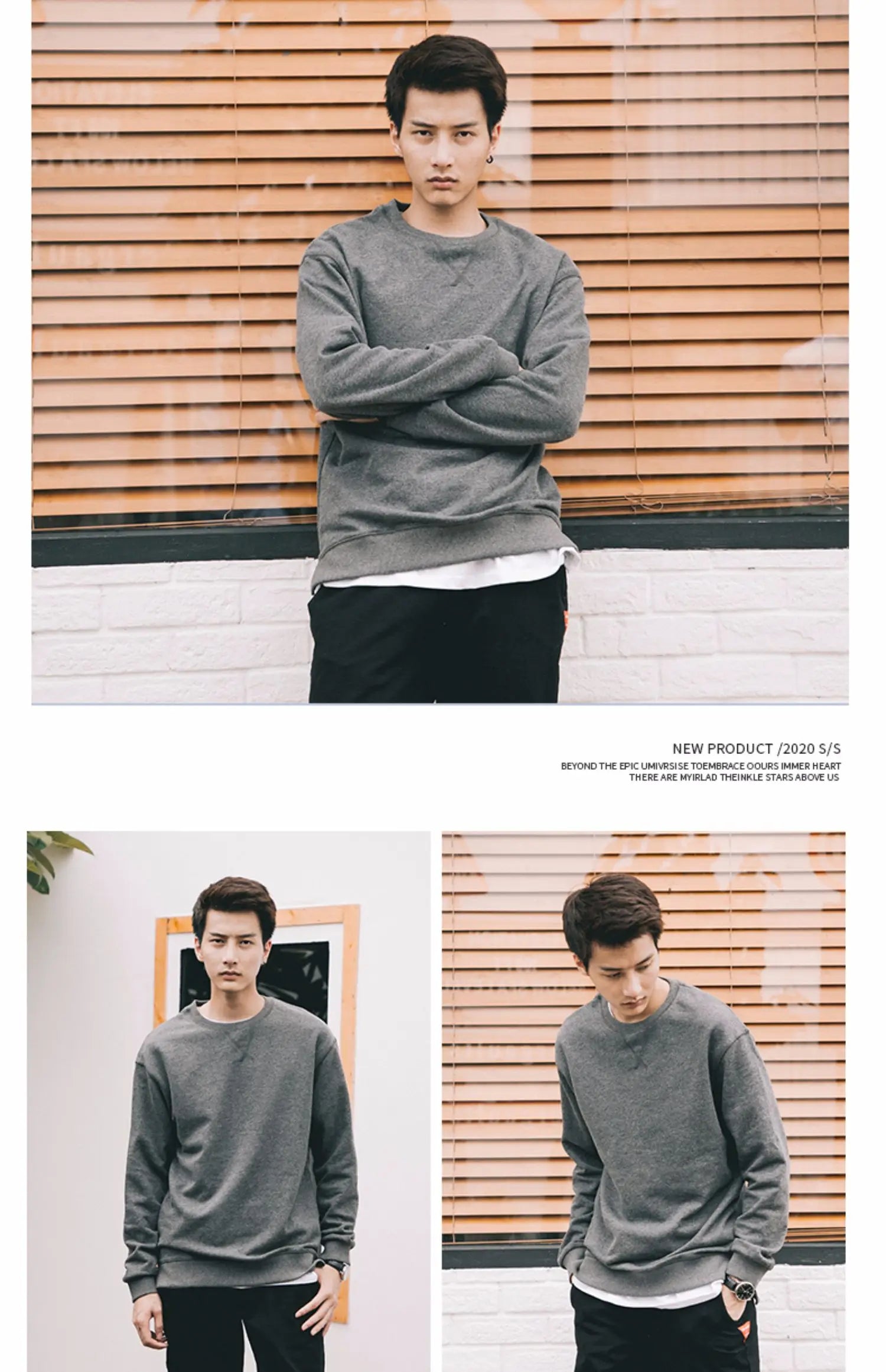Men’s T-Shirt Long Sleeve Solid Color Cotton Comfort Fit