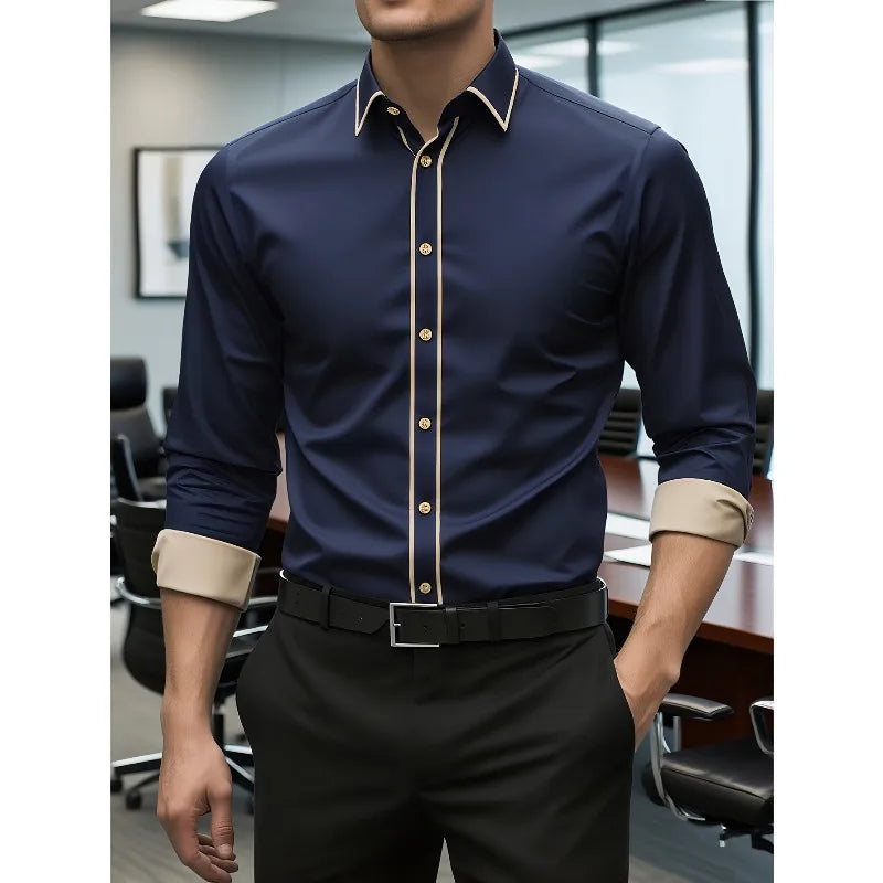 Men’s Shirt Long Sleeve Casual Cotton Comfort Fit