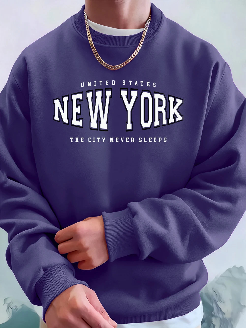 Men’s Sweatshirt Crewneck Fleece Warm Streetwear Graphic Autumn