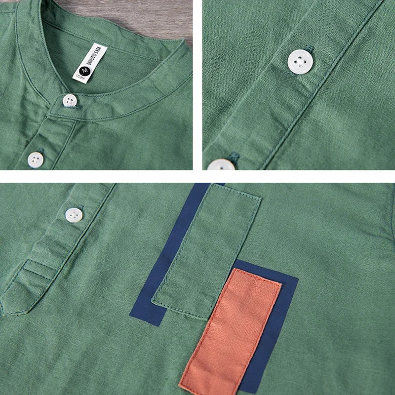 Men’s T-Shirt Short Sleeve Cotton Breathable Solid Color