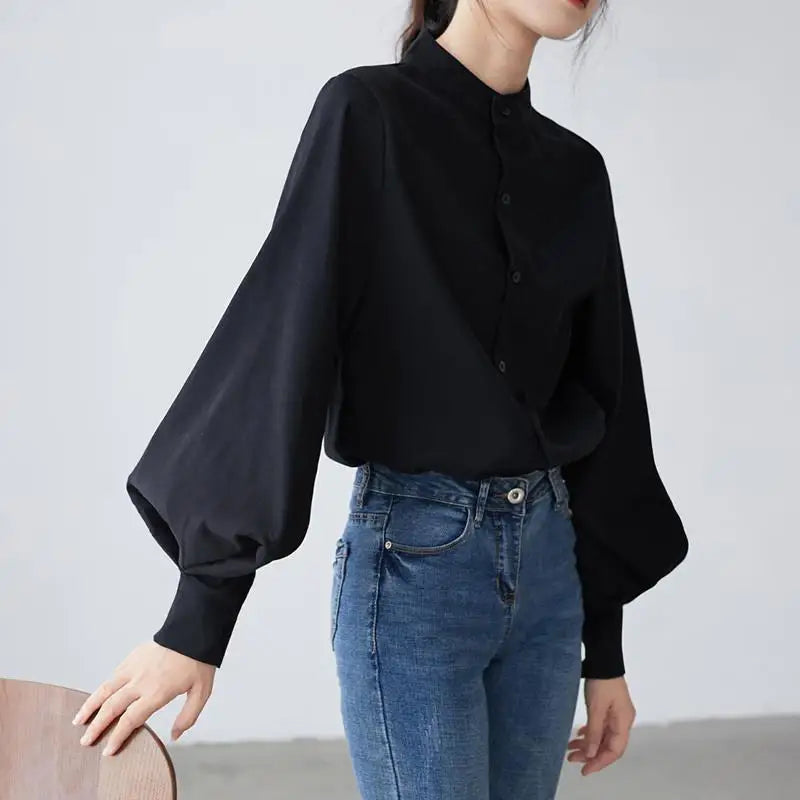 Women’s Top Blouse Long Sleeve Casual Solid Color
