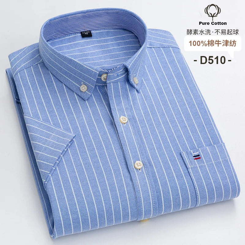 Men’s Shirt Short Sleeve Cotton Casual Formal