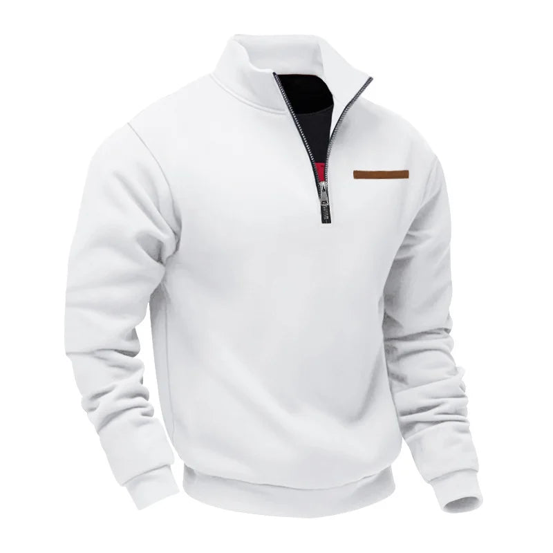 Men’s Sweatshirt Pullover Zip-Up Fleece Long Sleeve Autumn Winter