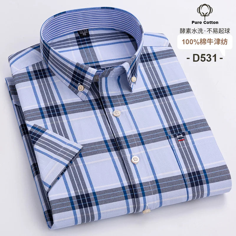 Men’s Shirt Short Sleeve Cotton Casual Formal