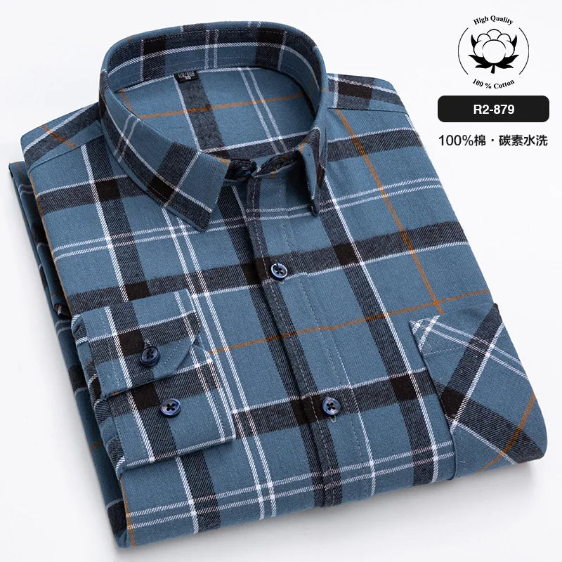 Men’s Shirt Long Sleeve Cotton Casual Regular Fit