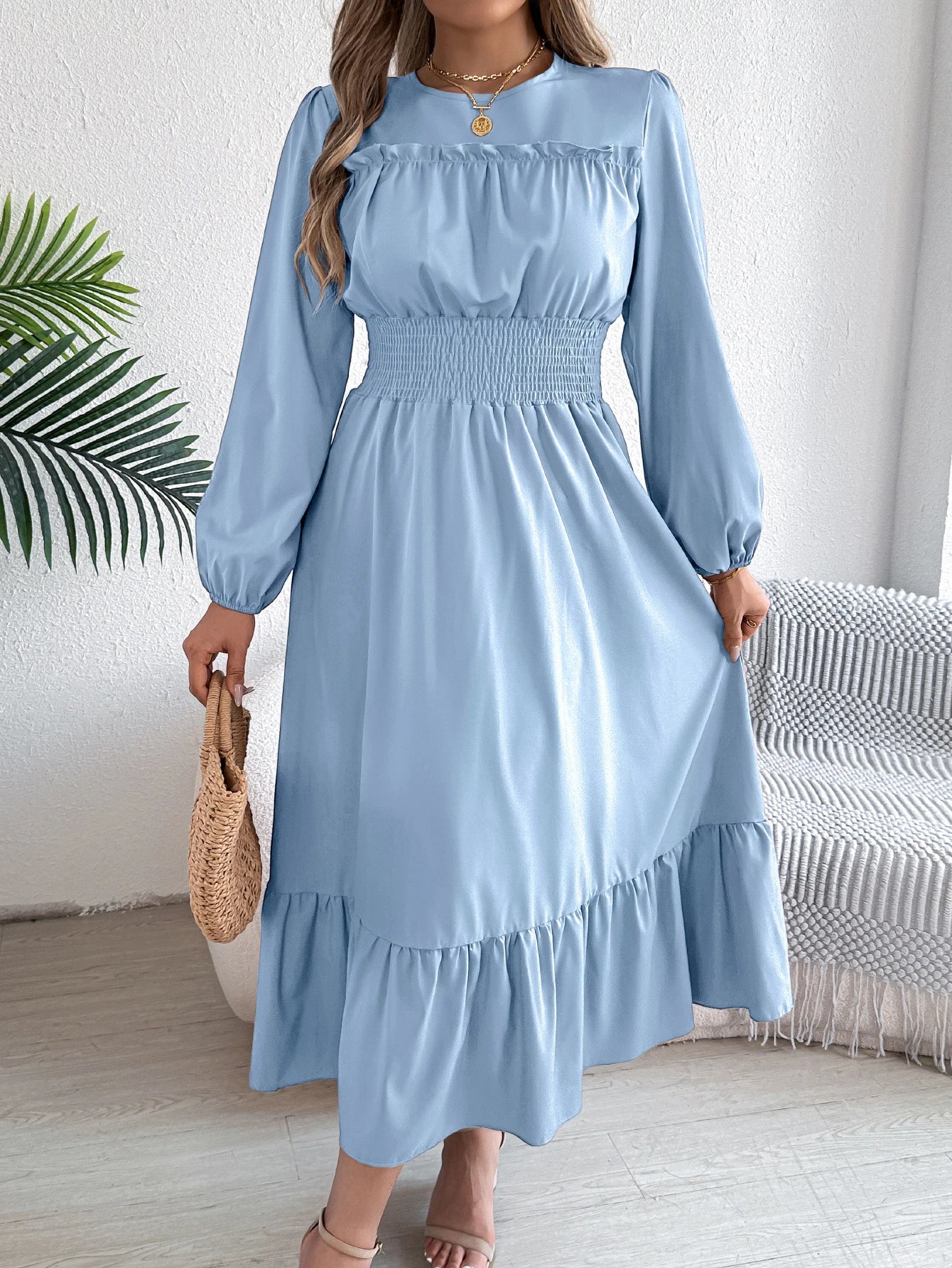 Women’s Dress Long Sleeve Casual Solid Color