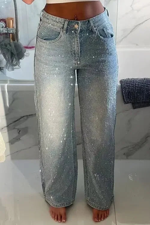 Women’s Jeans High Waist Straight Leg Stretchy Casual