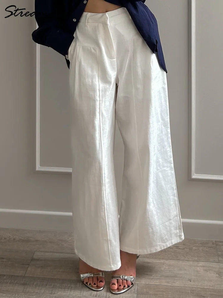 Women’s Trousers High Waist Wide Leg Straight Leg Relaxed Fit