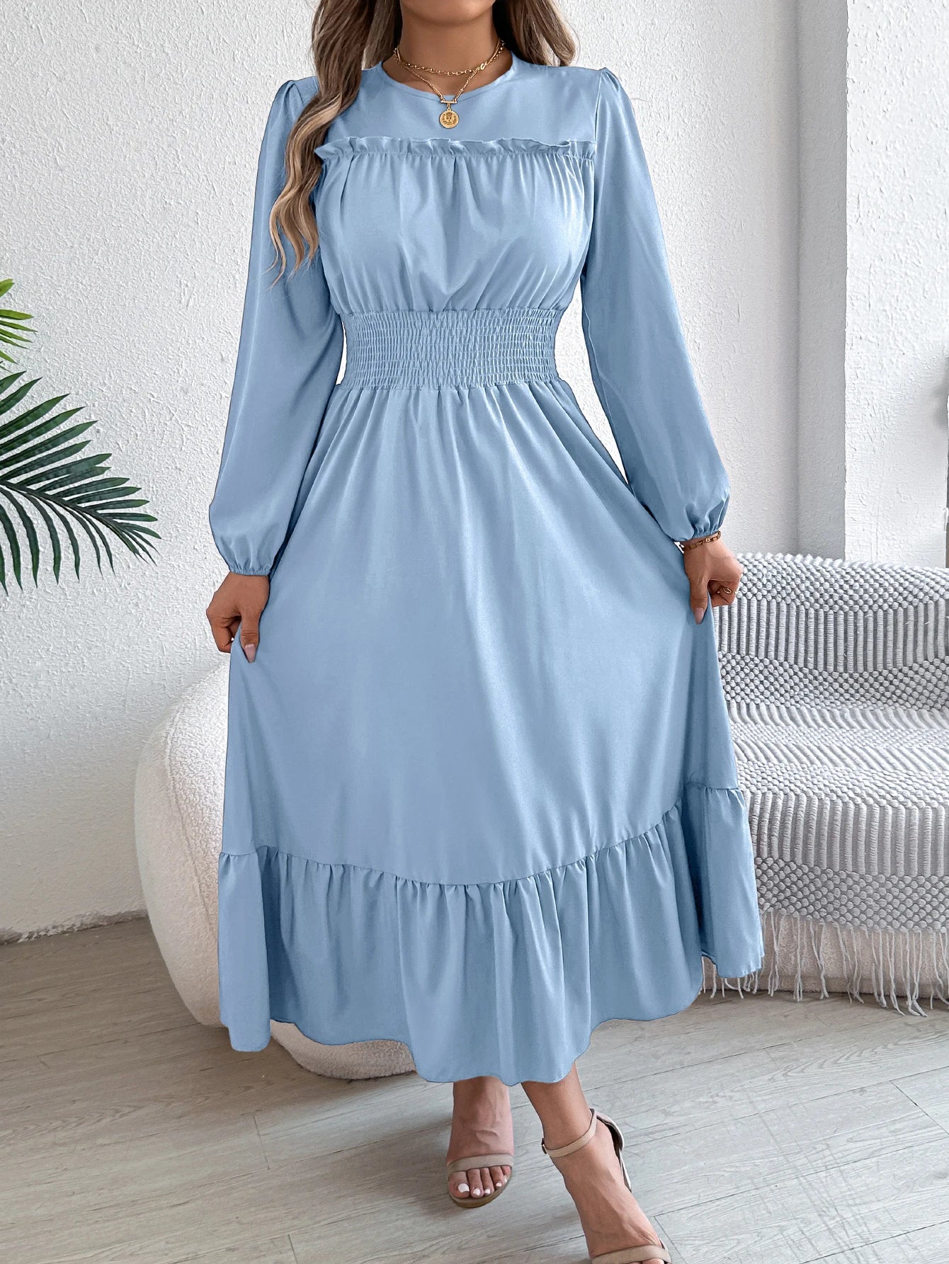 Women’s Dress Long Sleeve Casual Solid Color