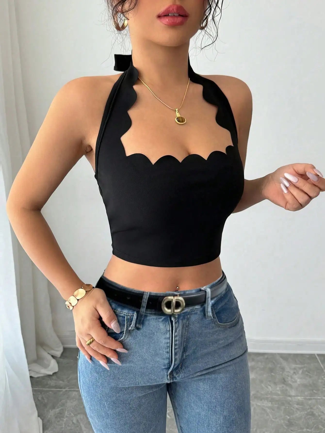 Women’s Top Sleeveless Solid Color Casual Stretchy