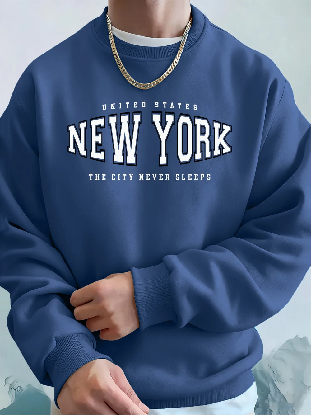 Men’s Sweatshirt Crewneck Fleece Warm Streetwear Graphic Autumn