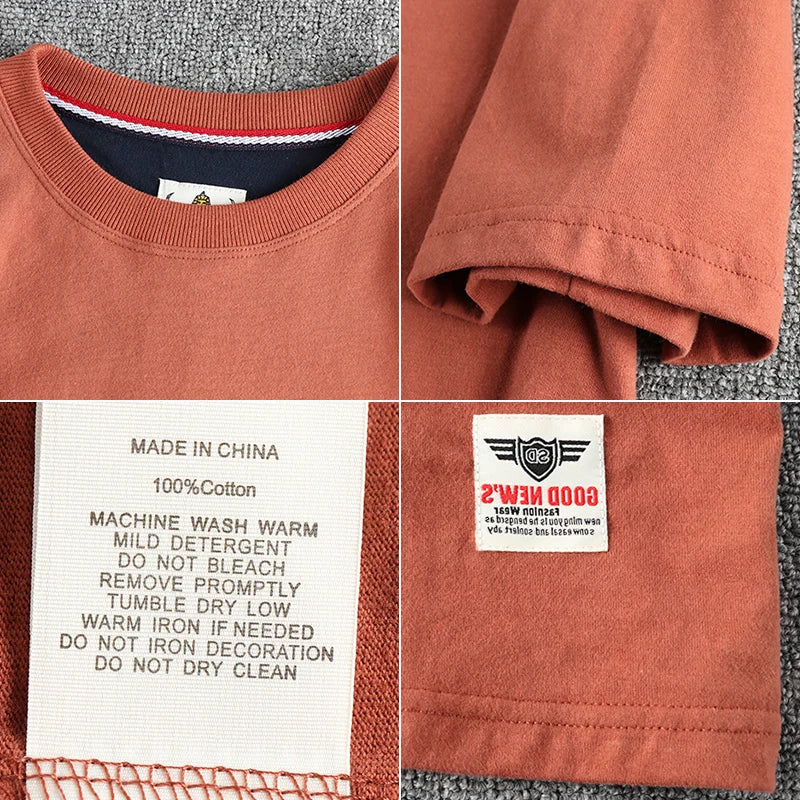 Men’s T-Shirt Short Sleeve Cotton Casual Solid Color