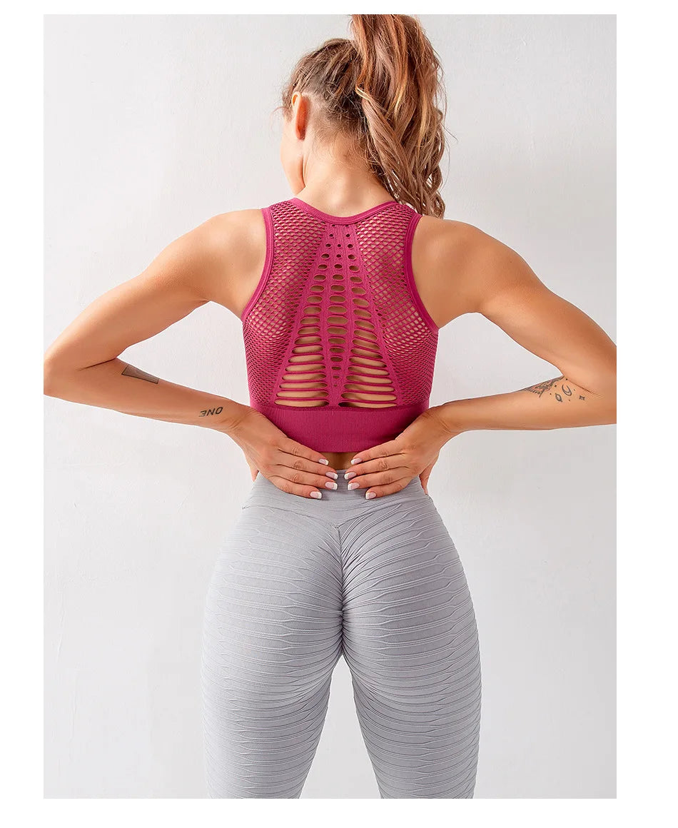 Women’s Gym Top Crop Top Breathable Seamless Athletic