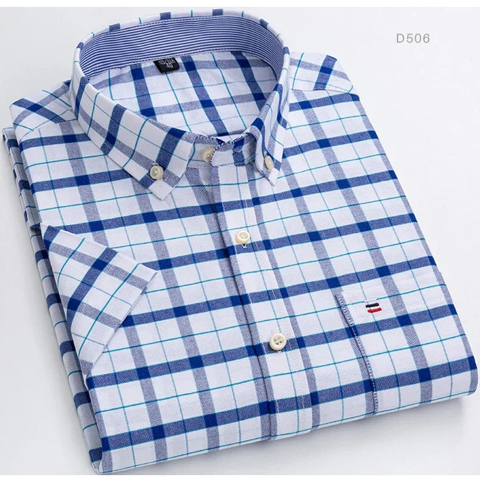 Men’s Shirt Short Sleeve Cotton Casual Formal