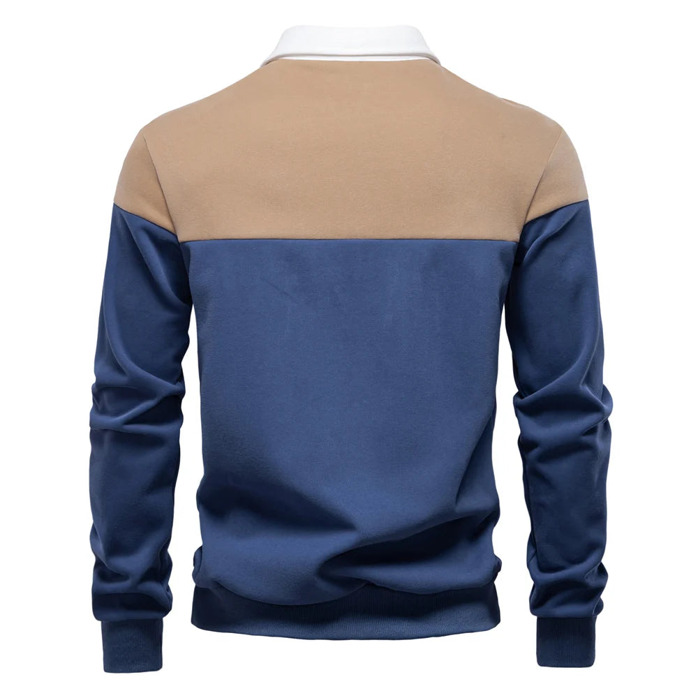 Men’s Polo Shirt Cotton Long Sleeve Business Casual Casual