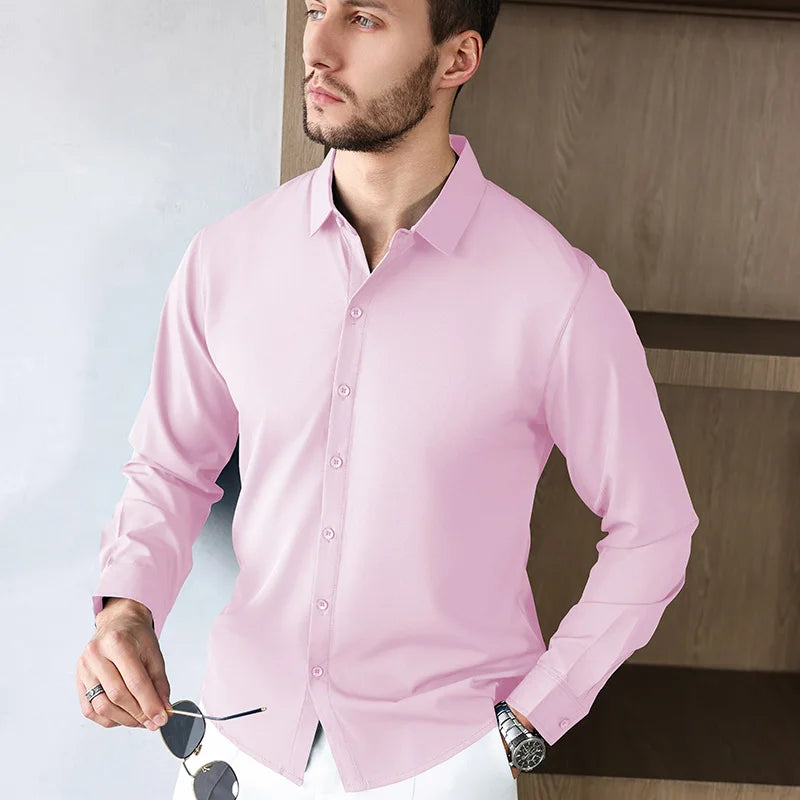 Men’s Shirt Long Sleeve Casual Formal Solid Color