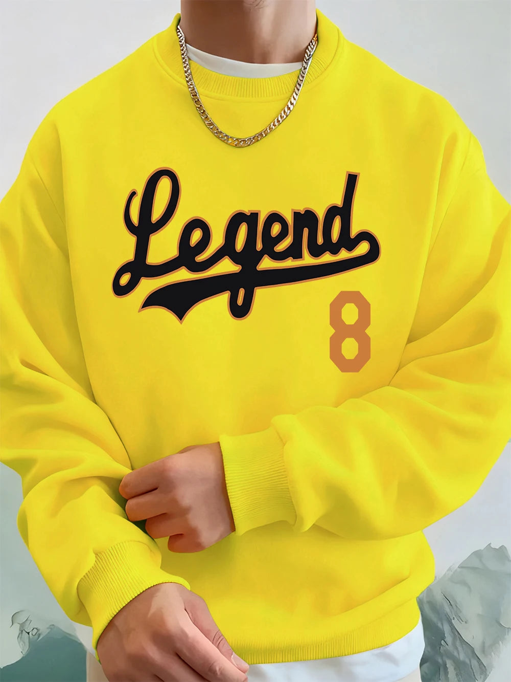 Men’s Sweatshirt Crewneck Oversized Fleece Warm Streetwear Casual