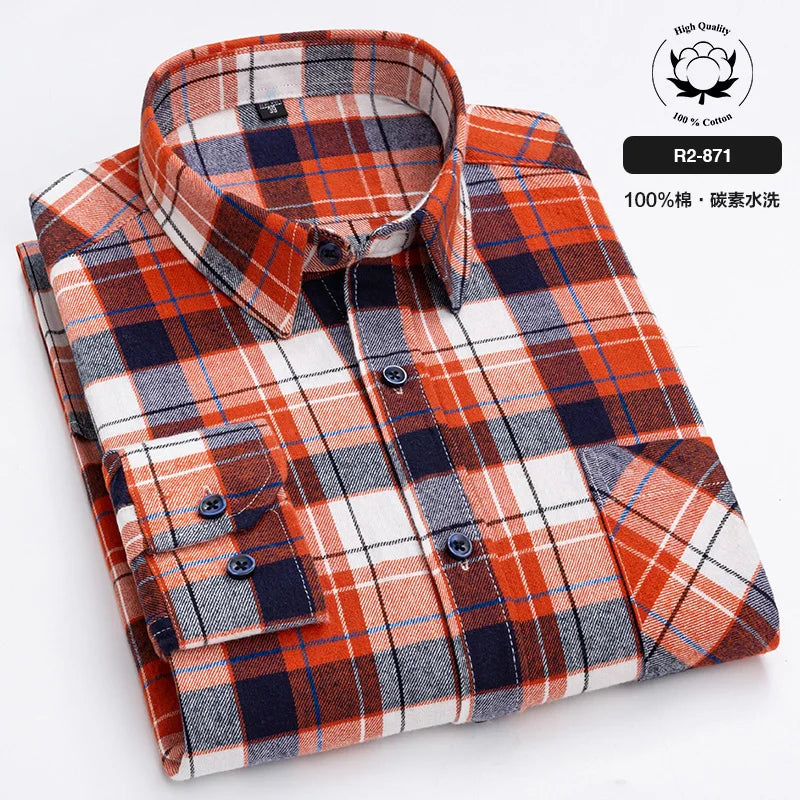 Men’s Shirt Long Sleeve Cotton Casual Regular Fit