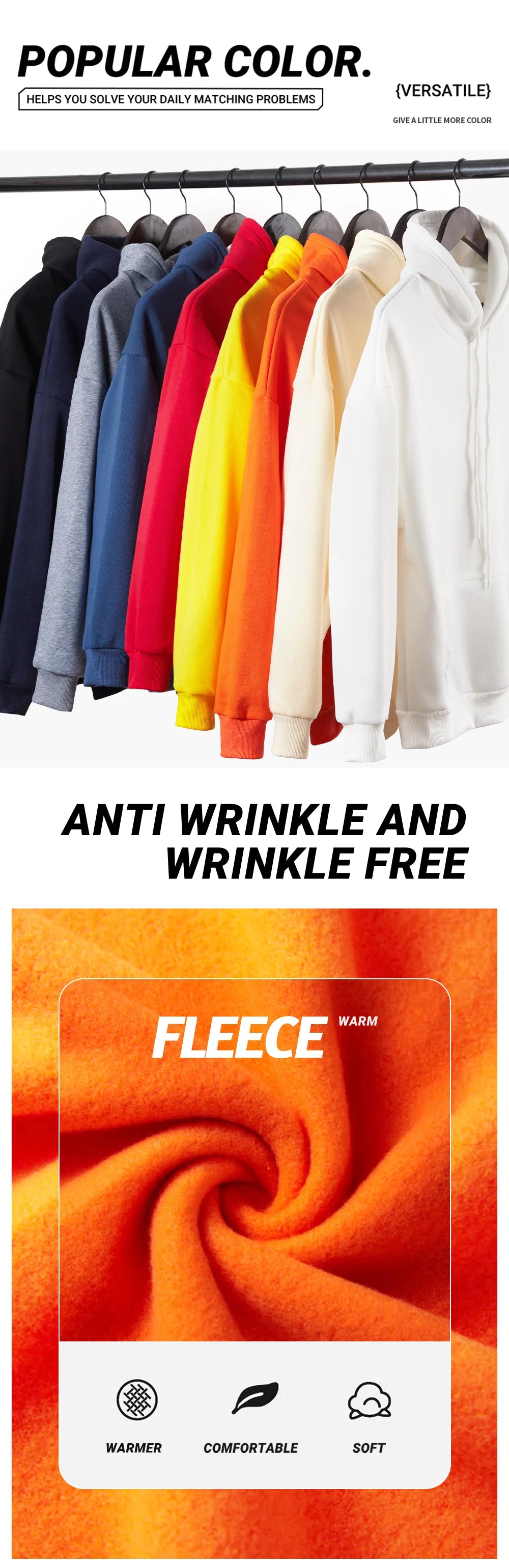 Men’s Hoodie Fleece Soft Warm Casual