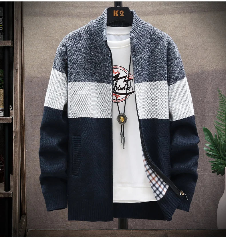 Men’s Sweatshirt Zip-Up Fleece Casual Autumn Winter