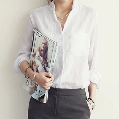 Women’s Top Blouse Long Sleeve Linen Summer