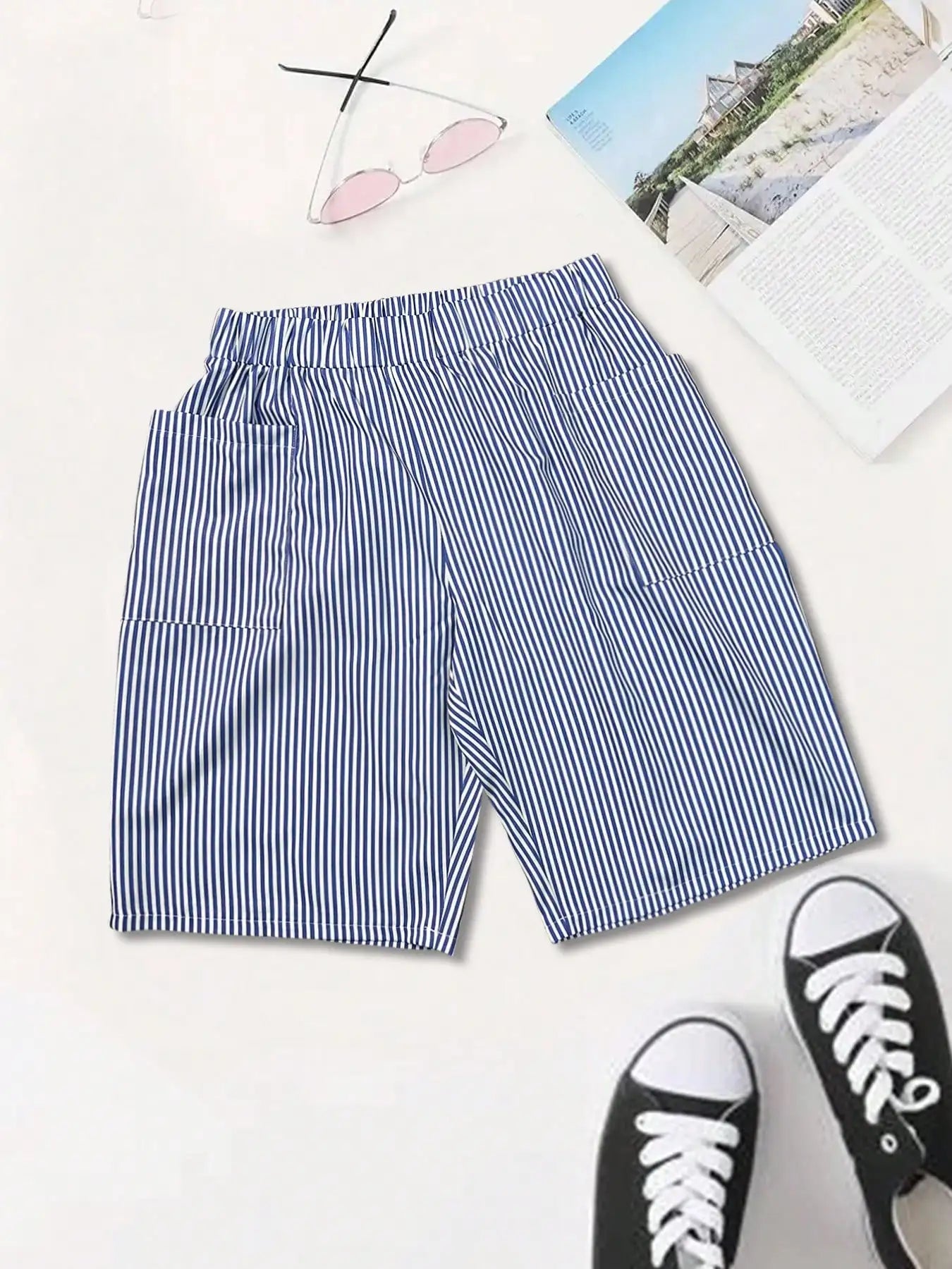 Women’s Shorts High Waist Elastic Waist Casual Printed