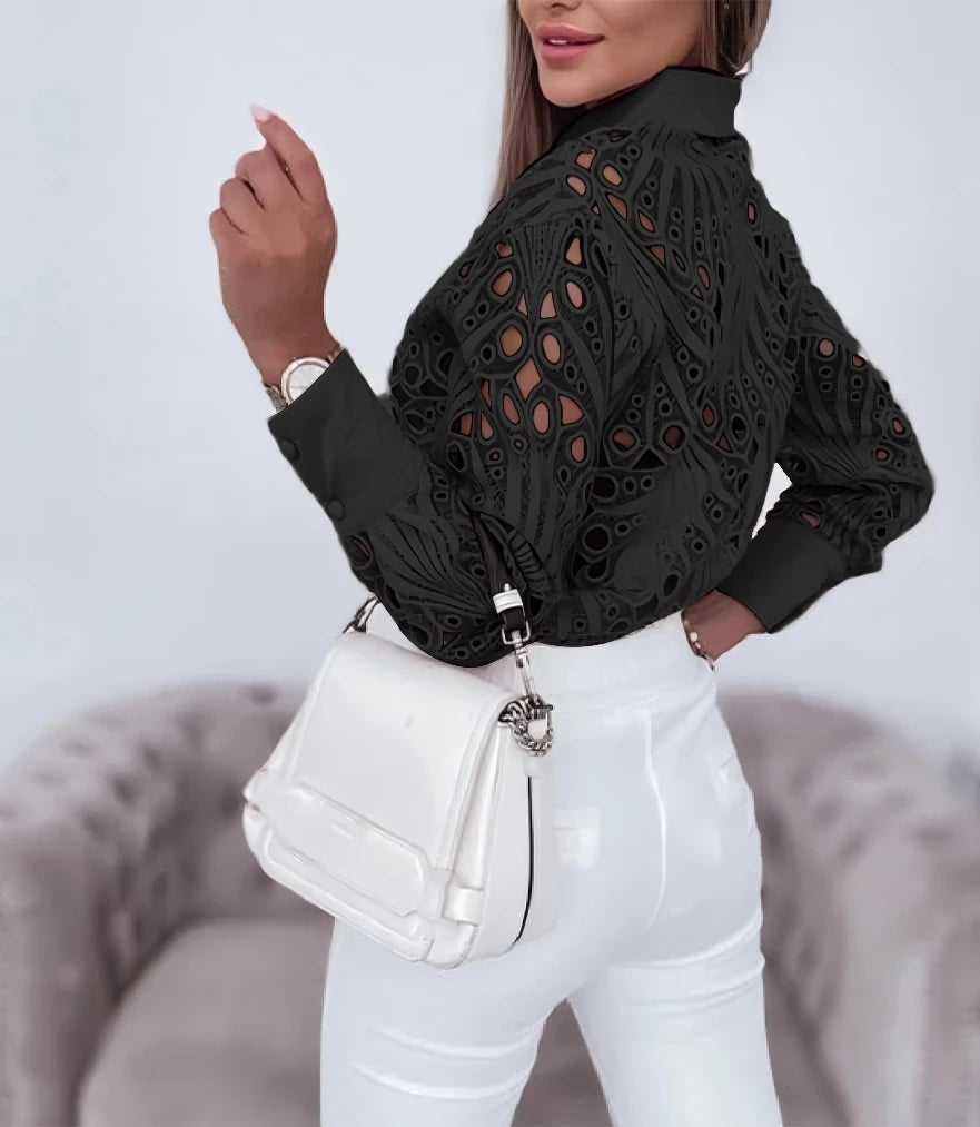 Women’s Top Blouse Long Sleeve Casual Solid Color