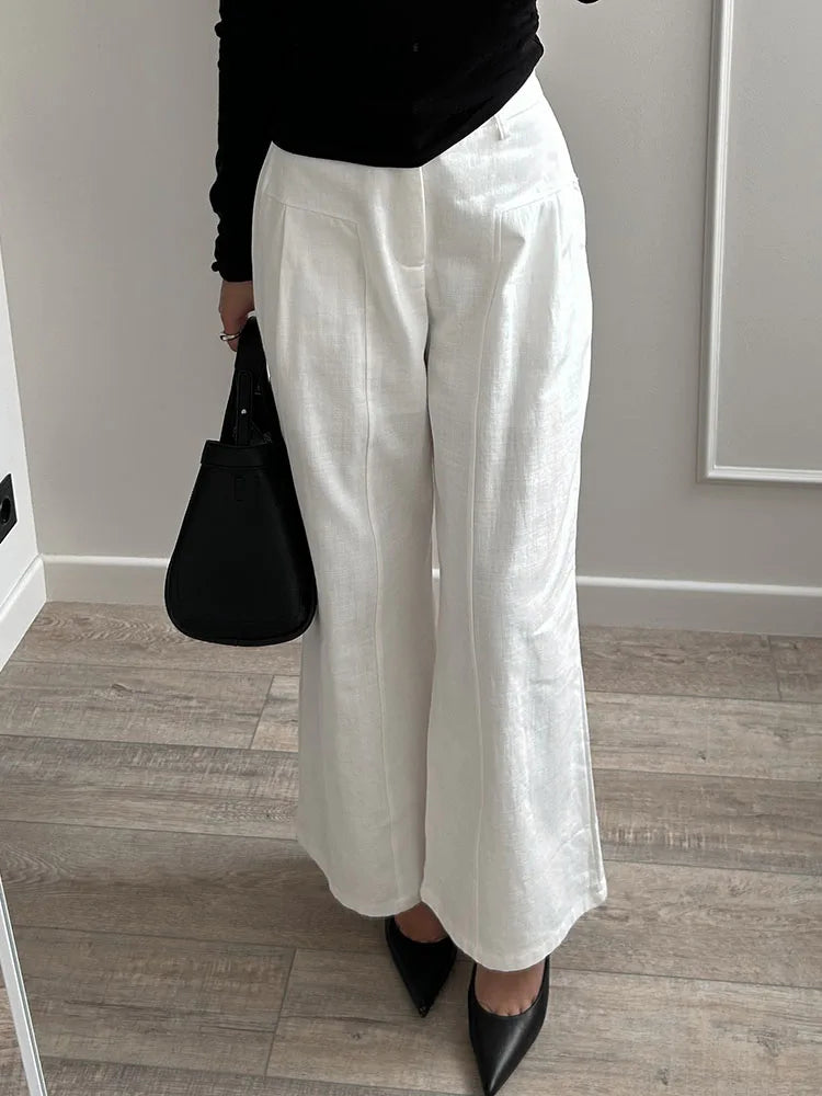Women’s Trousers High Waist Wide Leg Straight Leg Relaxed Fit