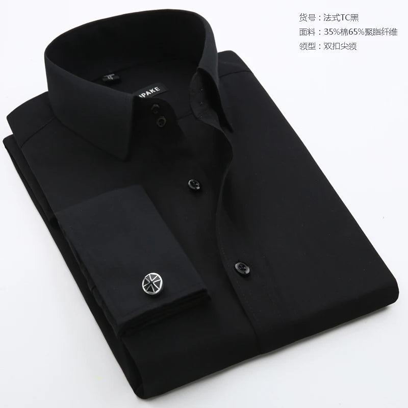 Men’s Shirt Long Sleeve Formal Slim Fit Solid Color
