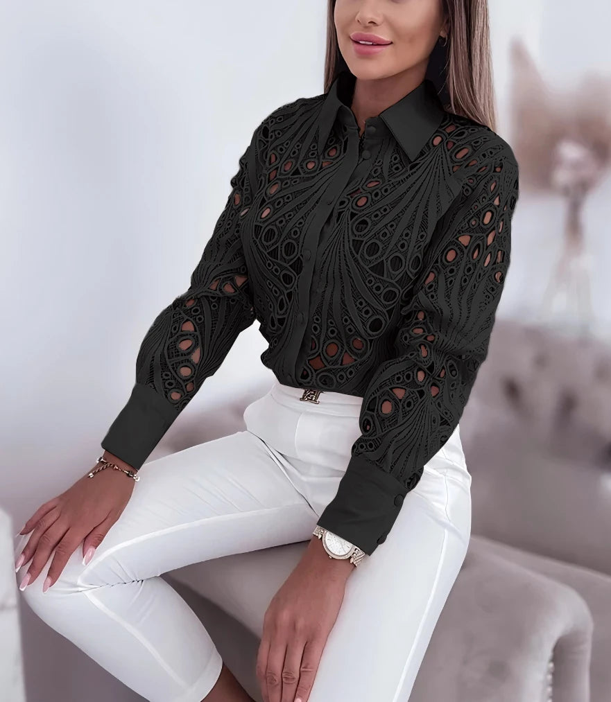 Women’s Top Blouse Long Sleeve Casual Solid Color