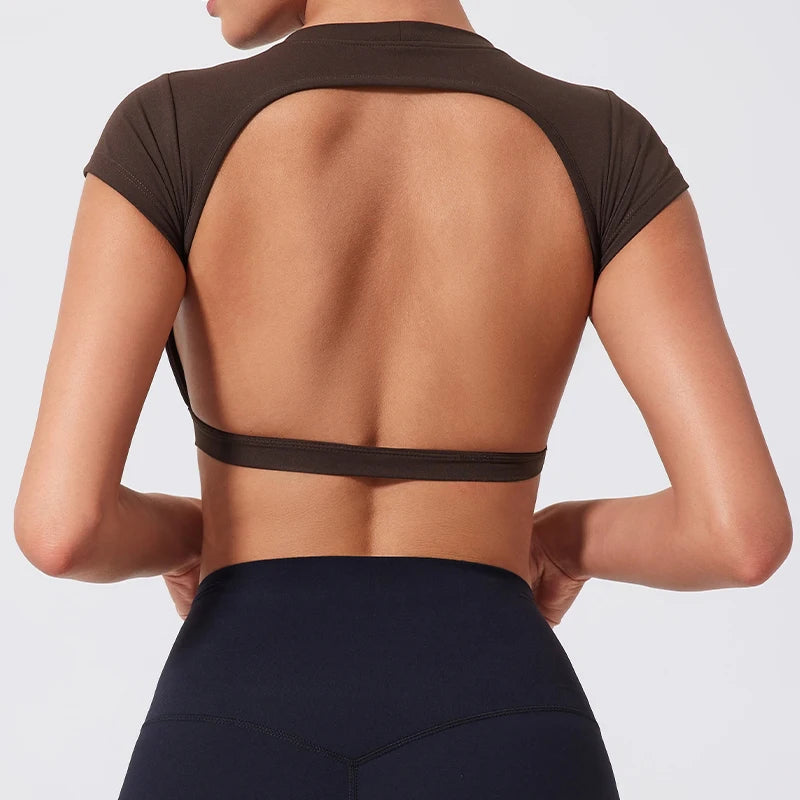 Women’s Gym Top Crop Top Moisture Wicking Athletic
