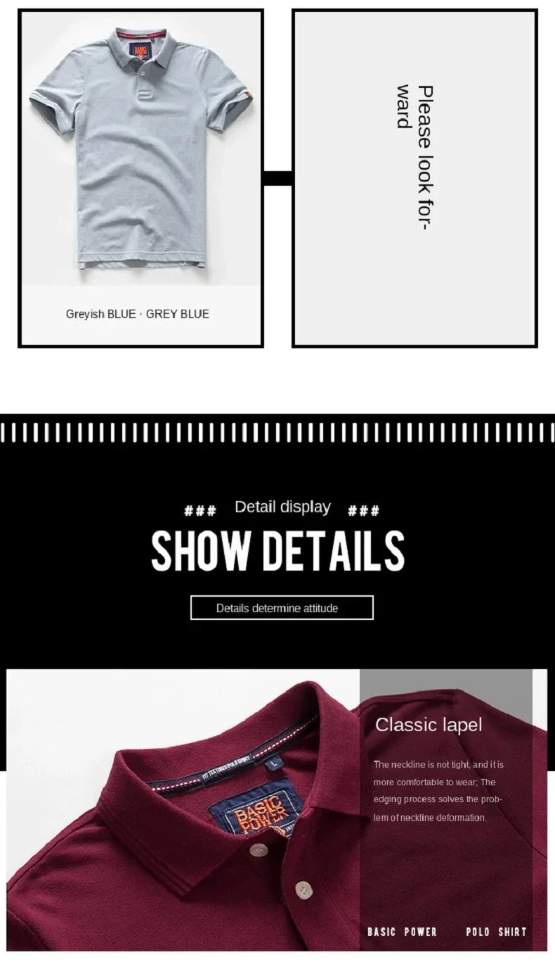 Men’s Polo Shirt Cotton Summer Fashion