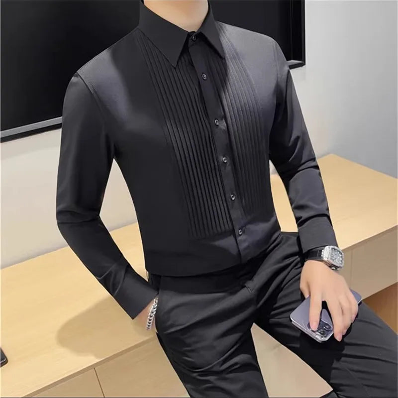 Men’s Shirt Long Sleeve Casual Formal Slim Fit