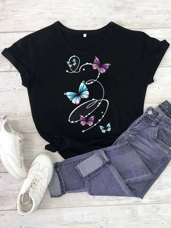 Women’s Top T-Shirt Printed Summer Casual
