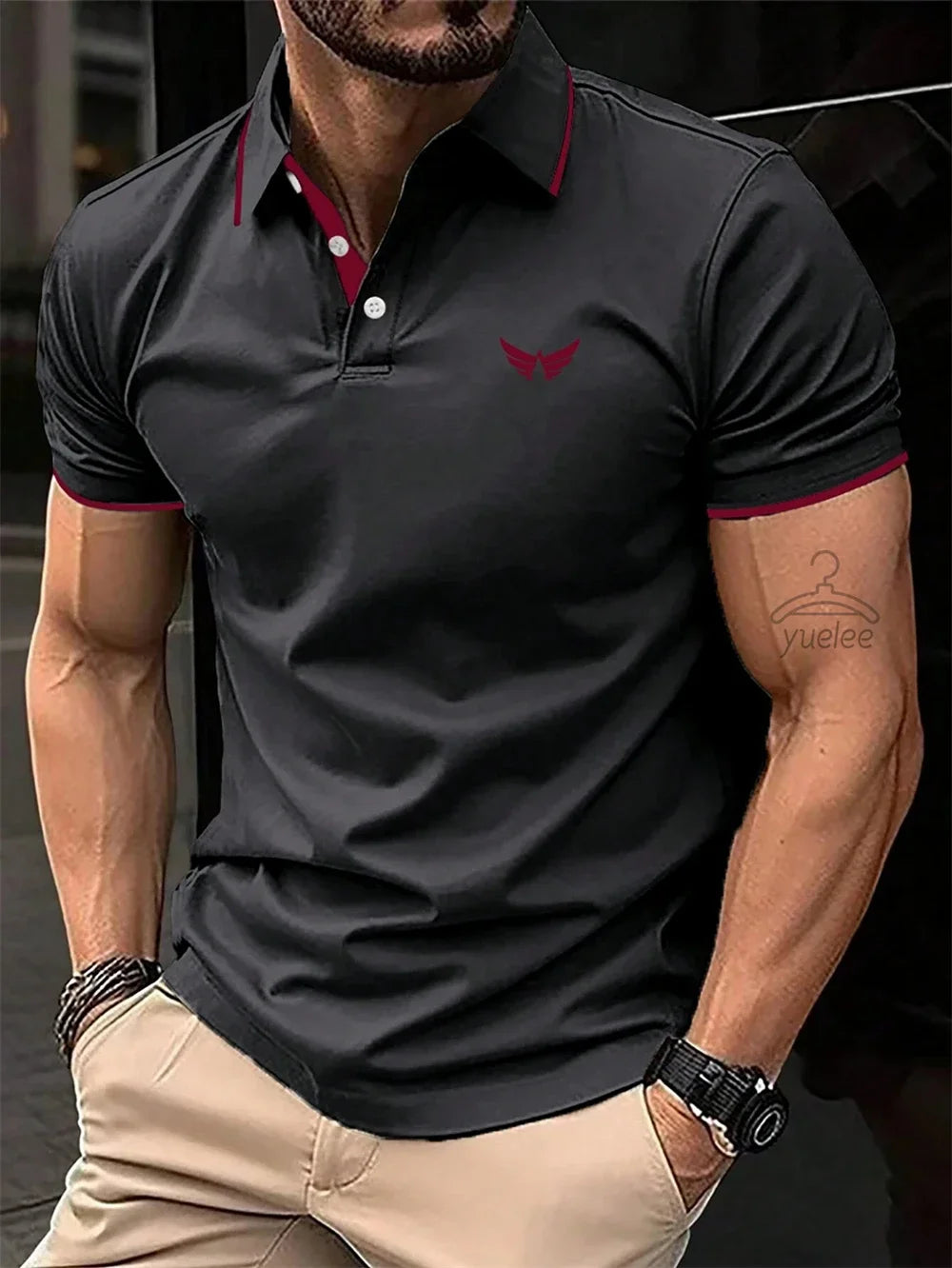 Men’s Polo Shirt Short Sleeve Casual Solid Color Comfort Fit Fashion