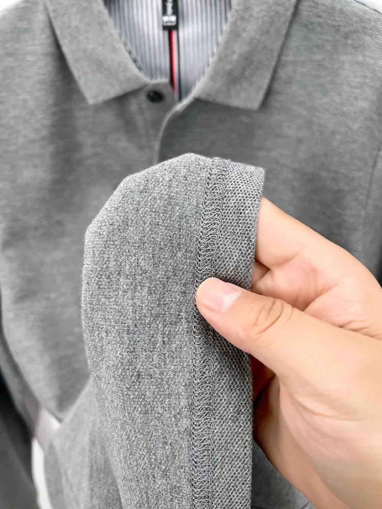 Men’s Polo Shirt Cotton Long Sleeve Business Casual Casual