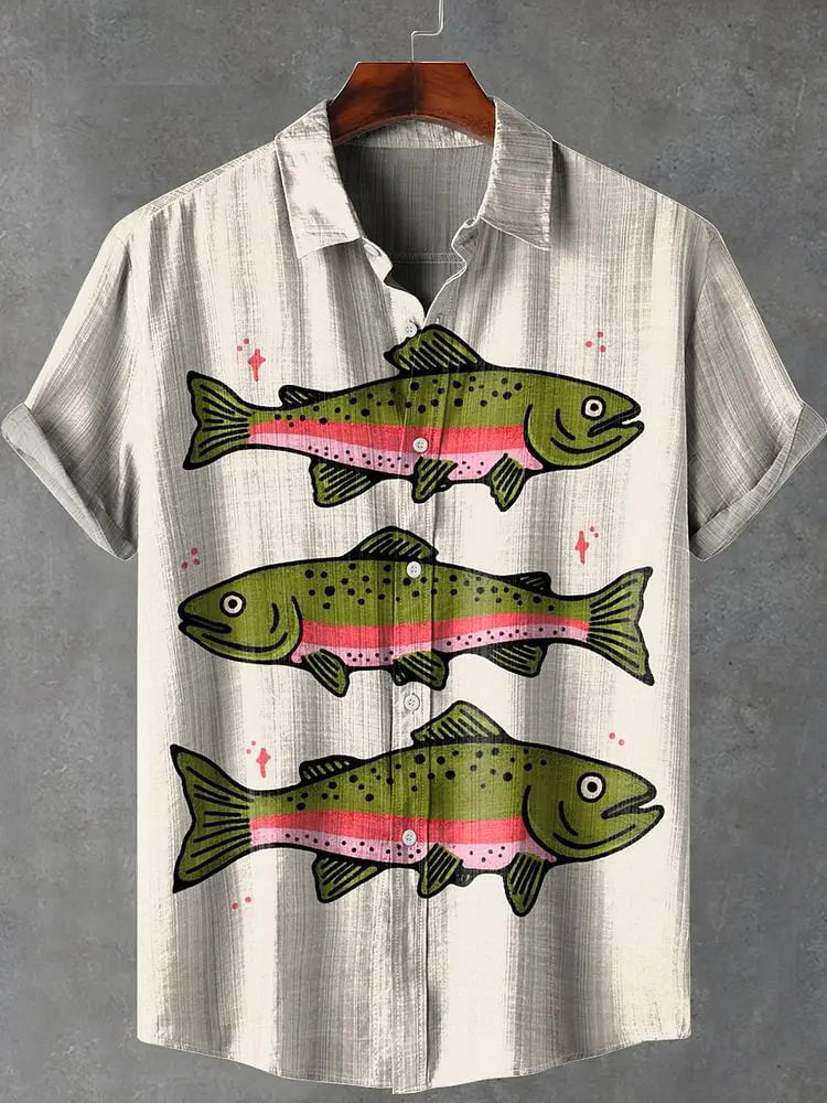 Men’s Shirt Short Sleeve Breathable Printed Casual