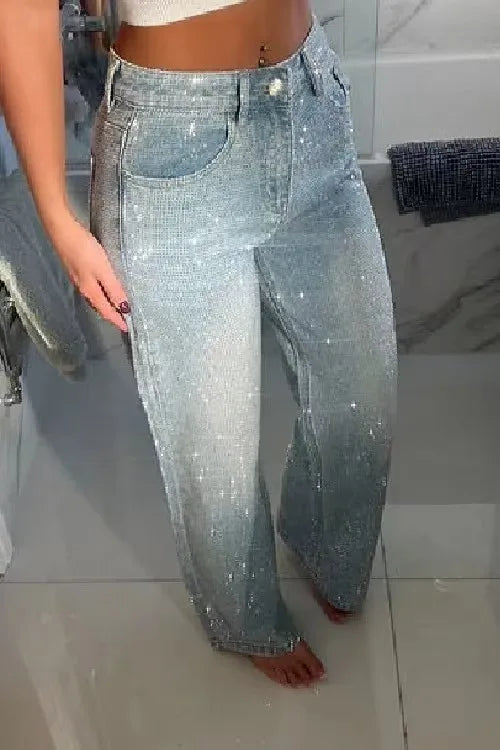 Women’s Jeans High Waist Straight Leg Stretchy Casual
