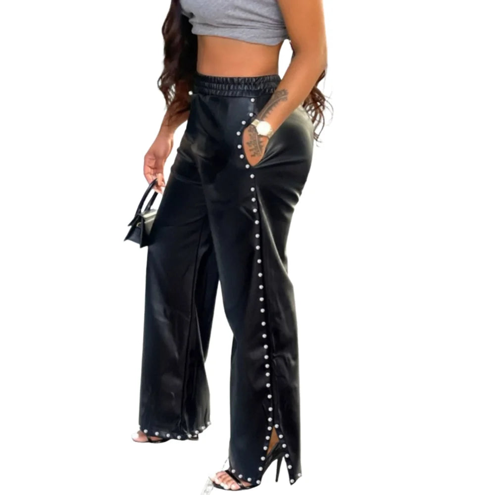 Women’s Trousers High Waist Wide Leg Relaxed Fit Casual