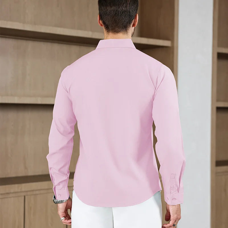 Men’s Shirt Long Sleeve Casual Formal Solid Color