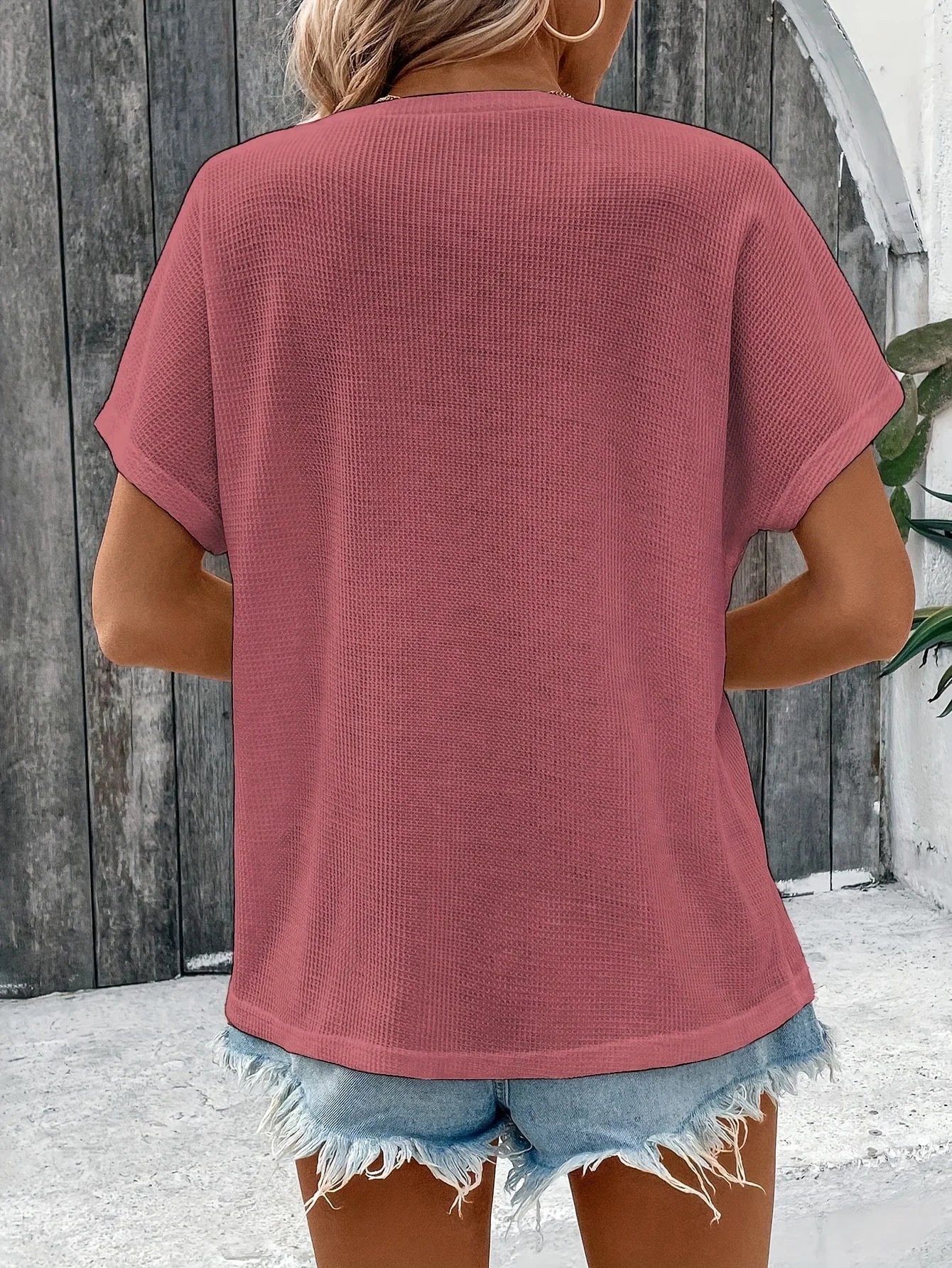 Women’s Top T-Shirt Short Sleeve Casual Solid Color