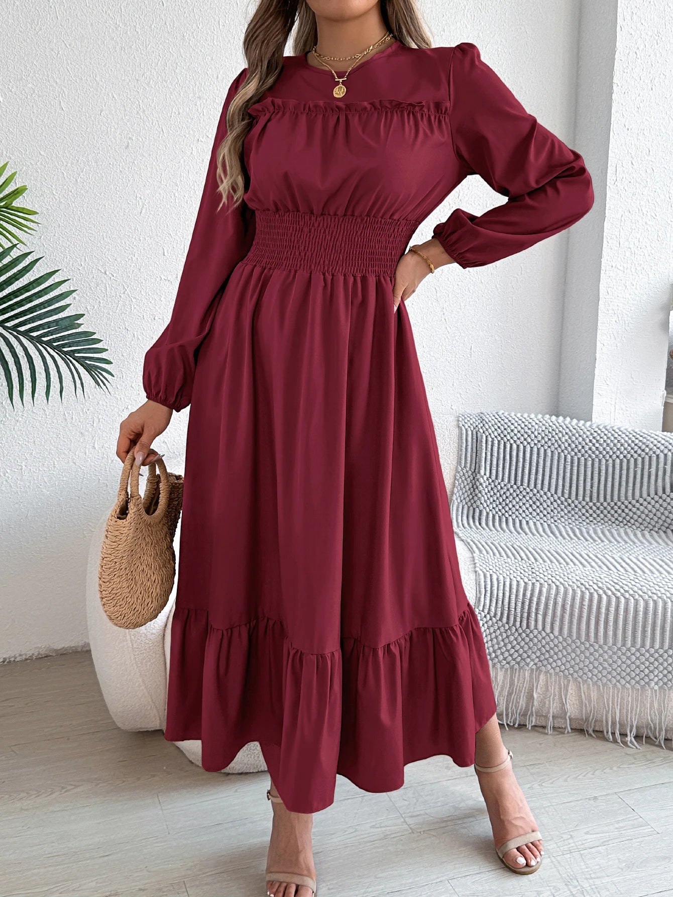 Women’s Dress Long Sleeve Casual Solid Color
