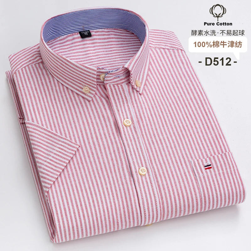 Men’s Shirt Short Sleeve Cotton Casual Formal